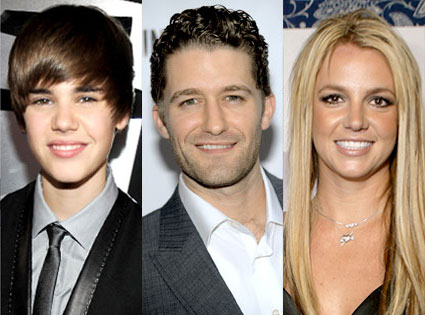 Justin Bieber, Matthew Morrison, Britney Spears Justin Bieber, Matthew Morrison, Britney Spears